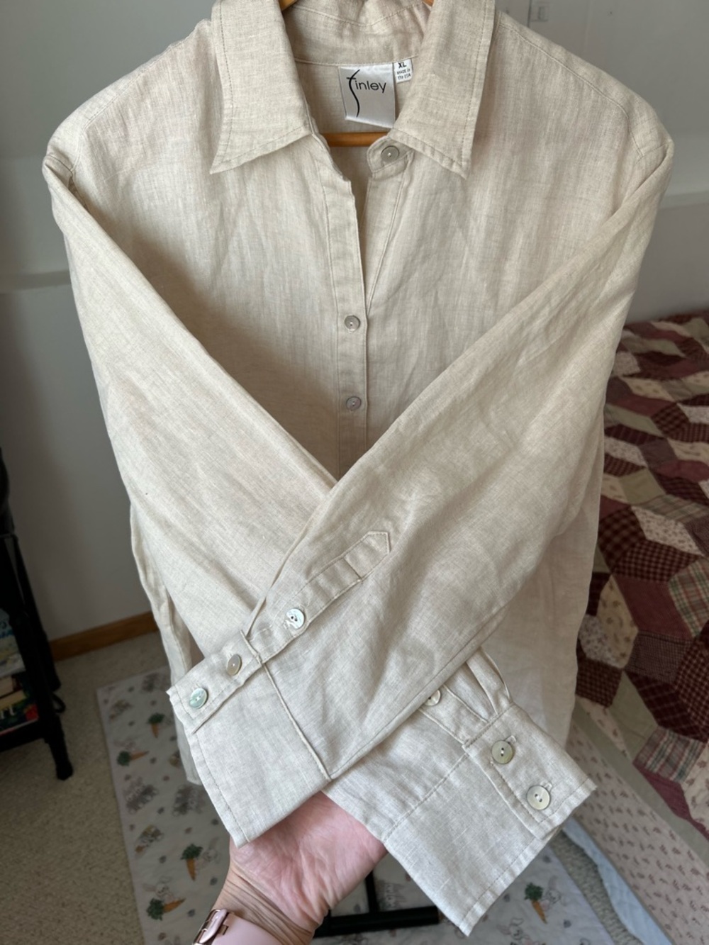 Finley 100% Linen Button Down Shirt XL - Picture 3 of 8